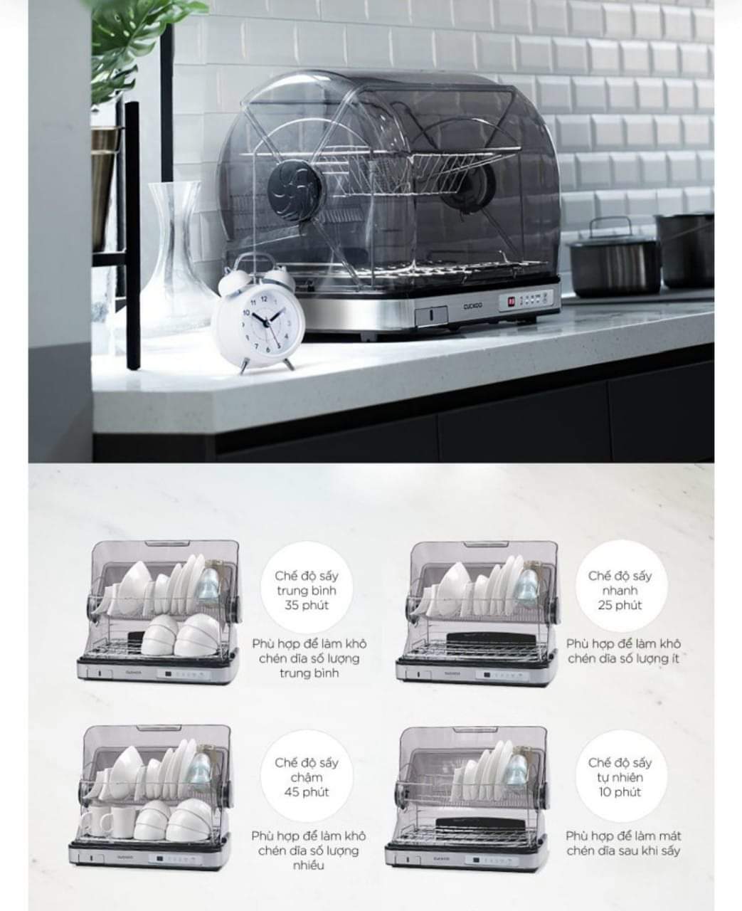 [Chính Hãng] Máy sấy bát Cuckoo 40 lít CDD-A9010 bản quốc tế