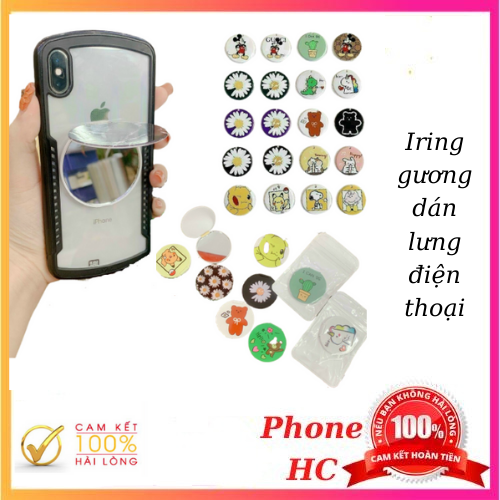 Iring gương dán lưng điện thoại , Iring gương có in hình siêu dễ thương tiện dụng cho các bạn gái soi gương trang điểm sản phẩm có nhiều mẫu mã đẹp