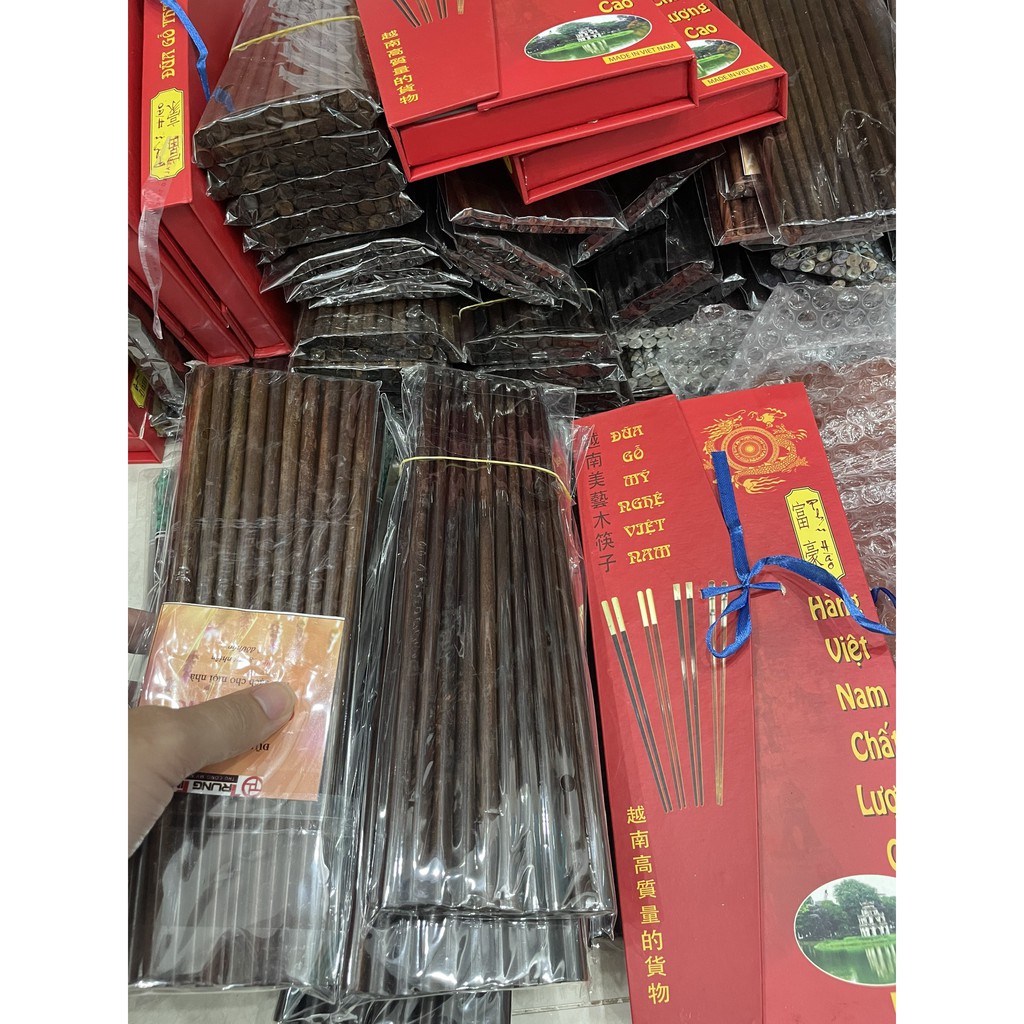 Đũa ăn gỗ Ổi đầu vuông trơn 10 đôi
