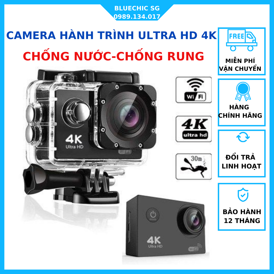 Camera Hành Trình Chống Nước Chống Rung 4K Sports Ultra HD DV Siêu Nét