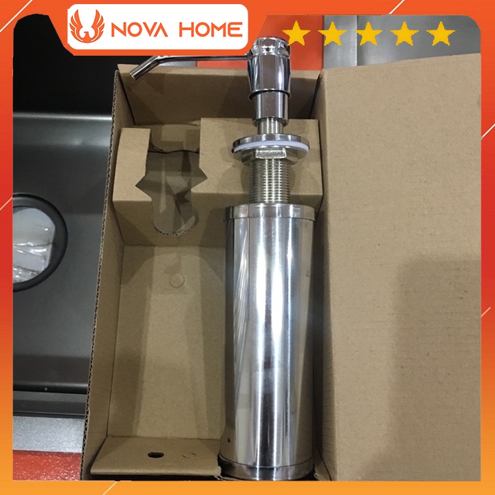 Bình xà phòng inox 304 gắn chậu rửa bát