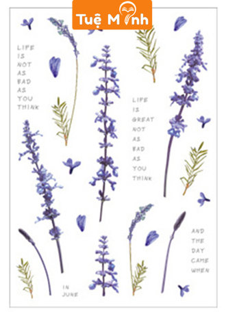 Sticker hoa lá Vintage trang trí, miếng nhán dãn hình hoa lá dán sổ, điện thoại, thiệp handmade