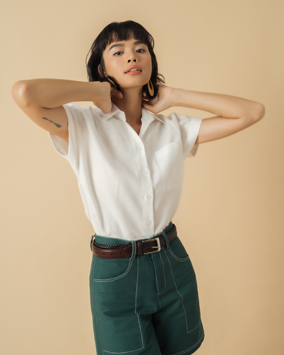 Áo Sơ Mi Linen Trắng Becoming Discover SMW429-T