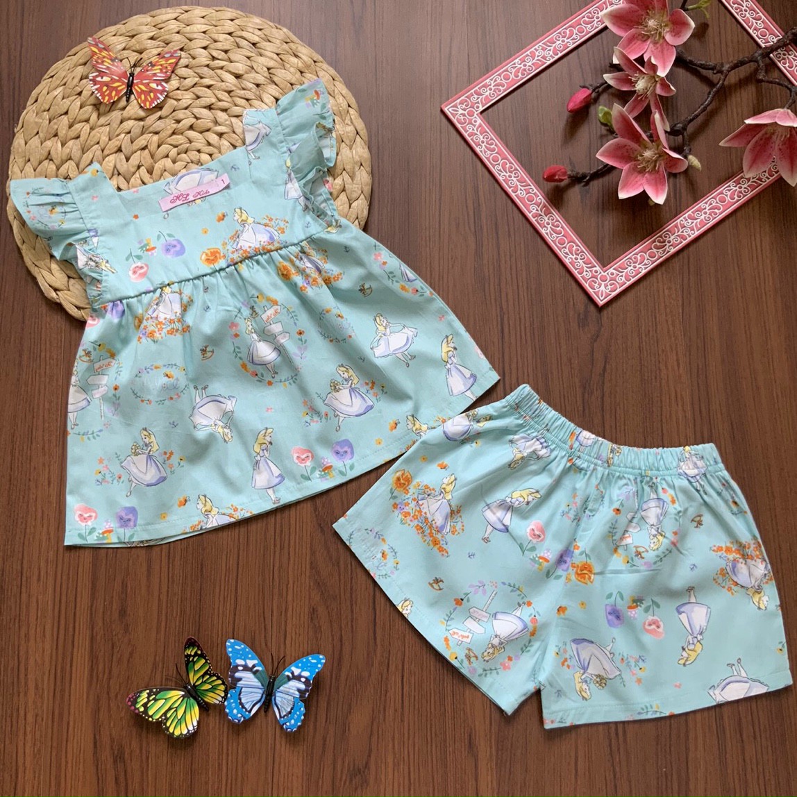 [HCM]Bộ Kate lụa Thái  Cao cấp cho bé gái size 10kg đên 35kg