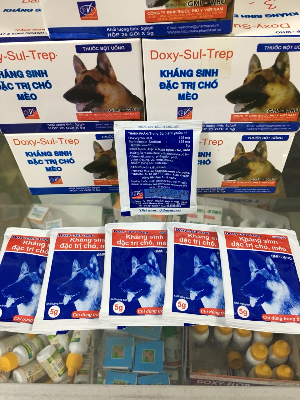 10 gói (5gam/gói) kháng sinh chó mèo