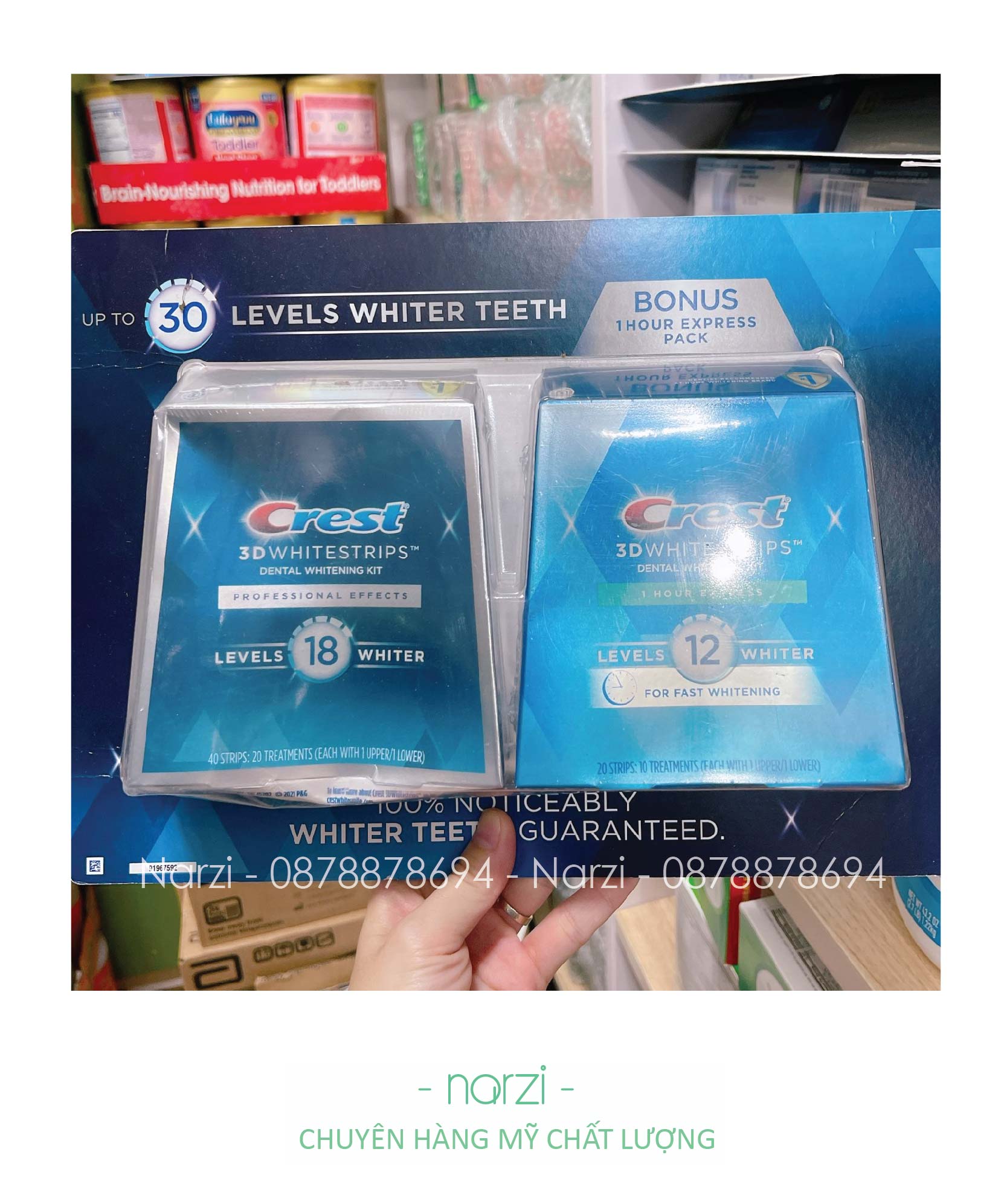 (FULL BOX) MIẾNG DÁN TRẮNG RĂNG CREST 3D WHITE