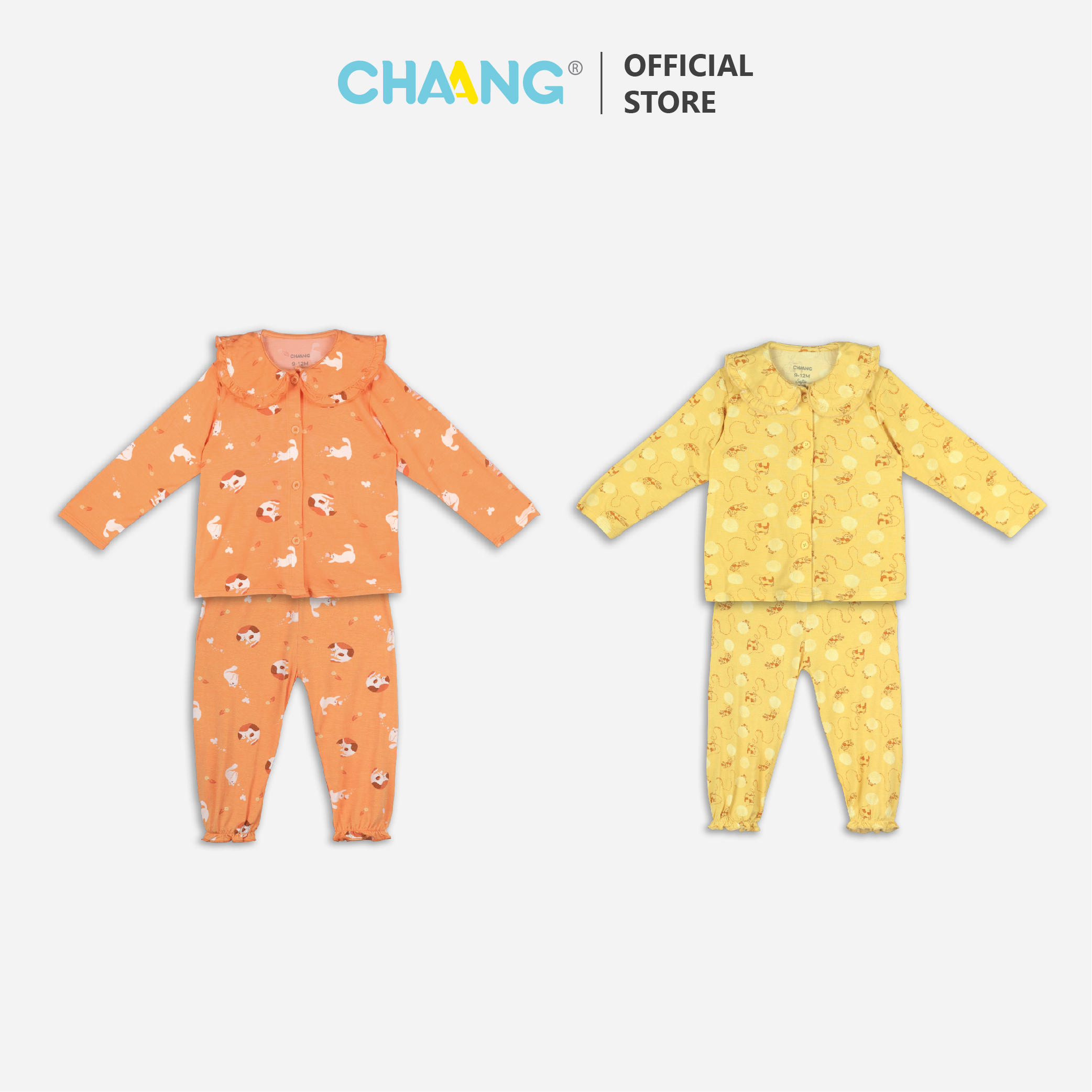 [CHAANG] Bộ dài cúc giữa cổ sen Mèo Chaang