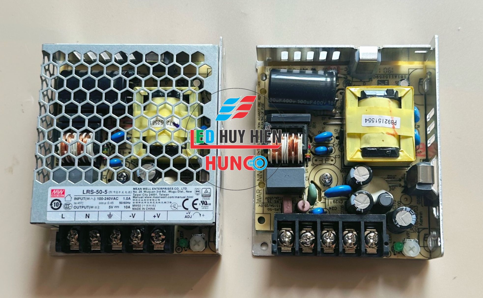 Nguồn 5V - 10A ( 50W) MEANWELL đã qua sử dụng ( Nguồn 5V10A mean well chính hãng tháo máy )
