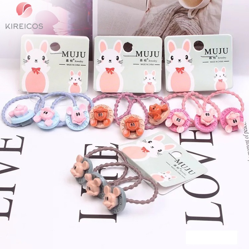 Set 3 sợi dây cột tóc cho bé hình thú đủ mẫu b224 - kireicos