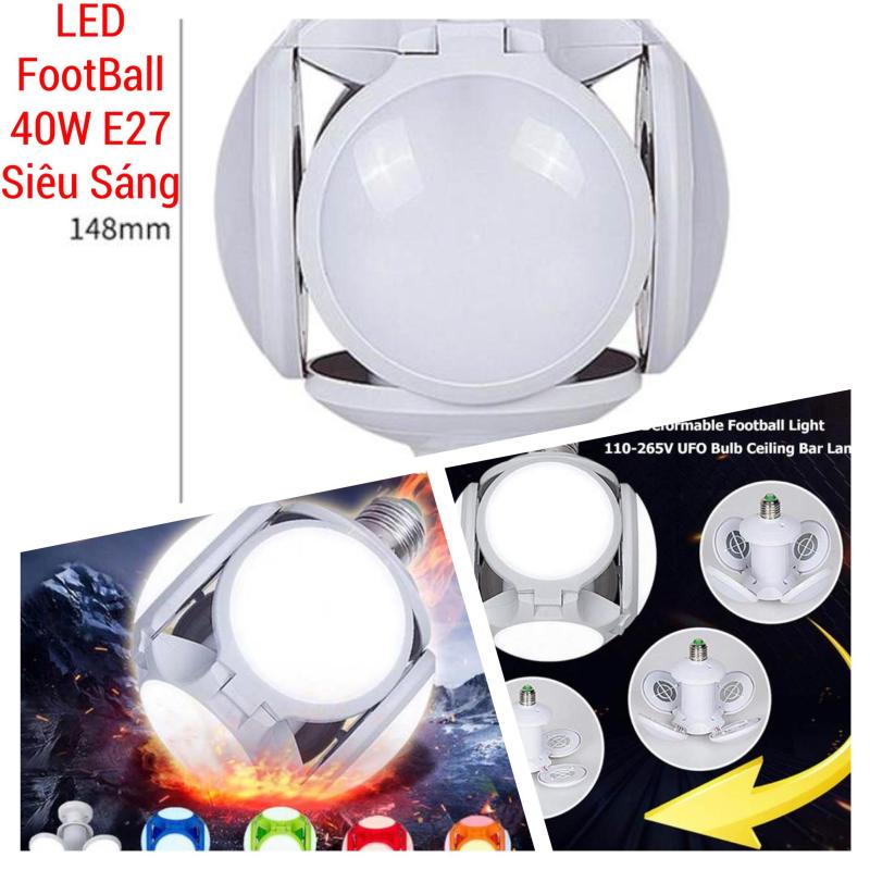Đèn Led 40W 4 Cánh Football UFO Lamp - Đuôi E27 - Bảo Hành 1 Năm