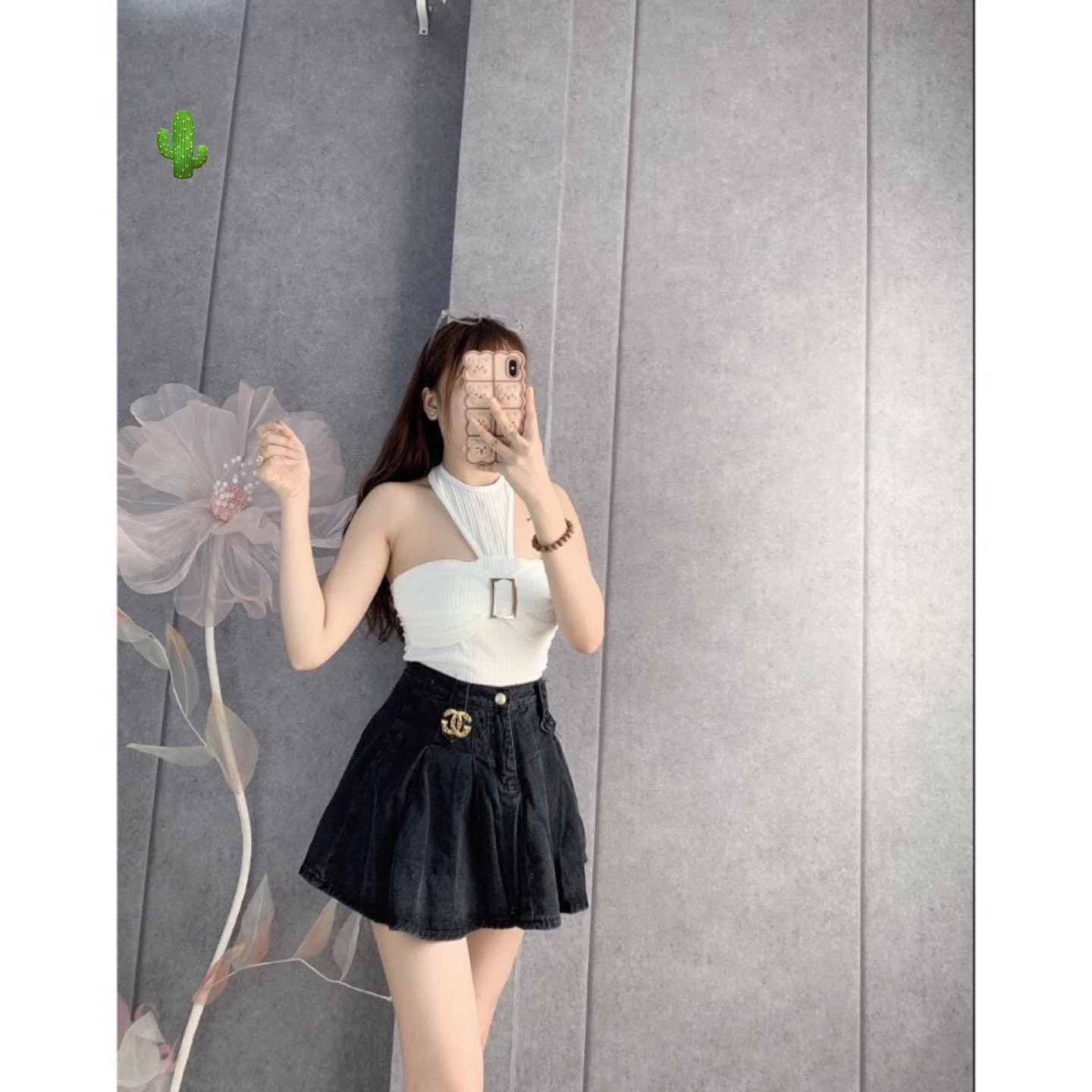 🍒🍒🍒 🌵🌵🌵 Áo yếm phối khoen kiểu croptop pc