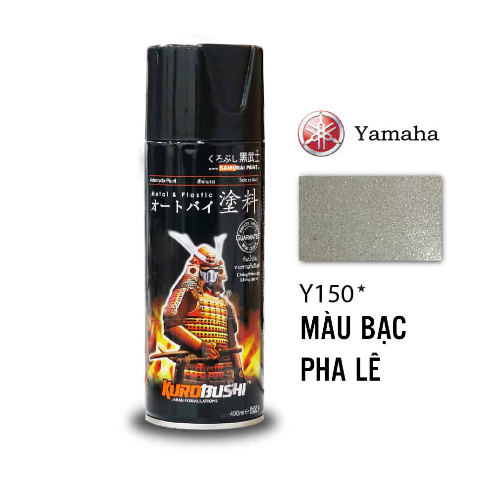 Sơn xịt samurai kurobushi - màu bạc pha lê yamaha y150 chuyên dùng cho xe máy