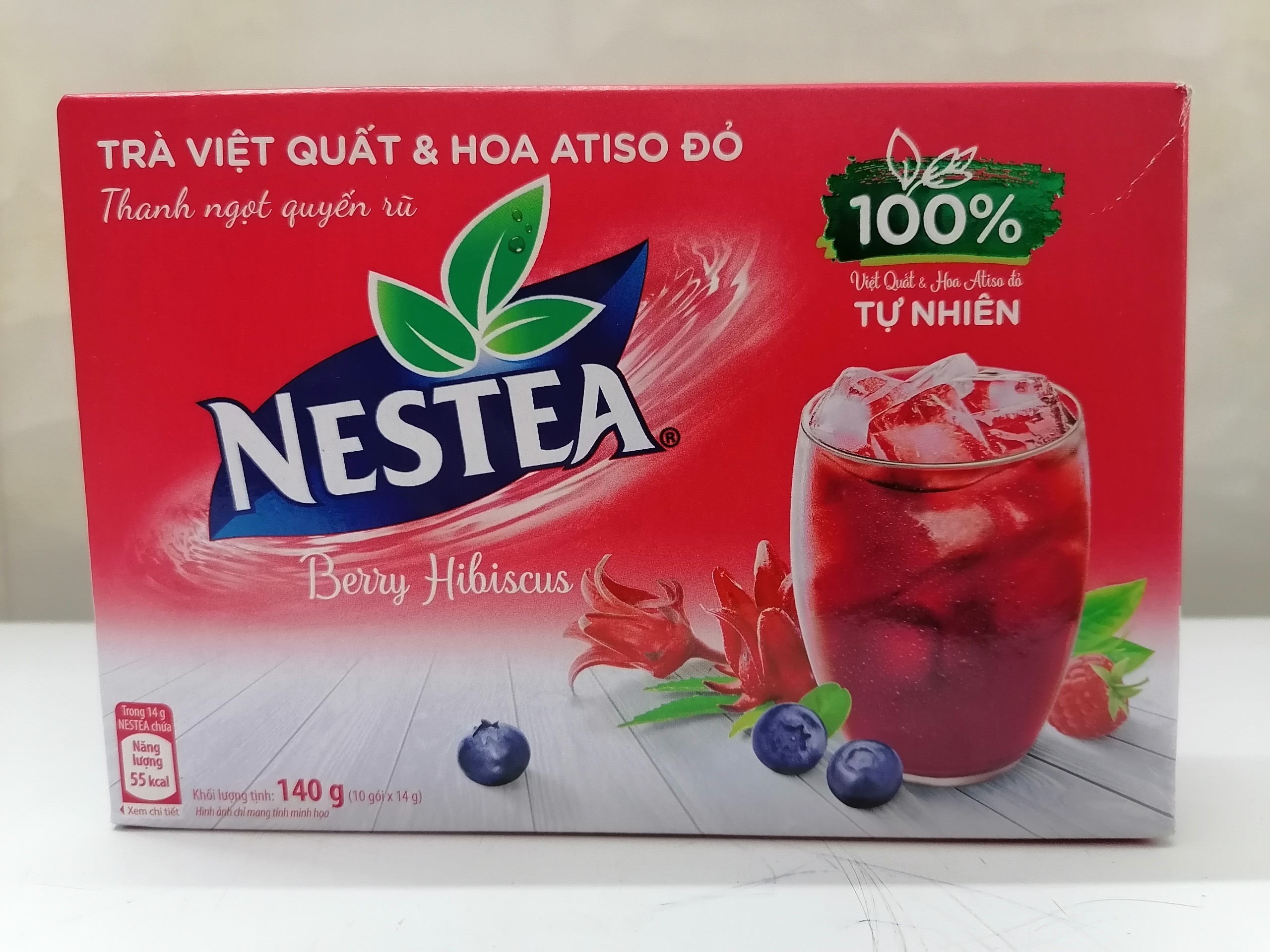 140g VIỆT QUẤT & HOA ATISO ĐỎ TRÀ HÒA TAN VN NESTEA Berry Hibiscus Flavor