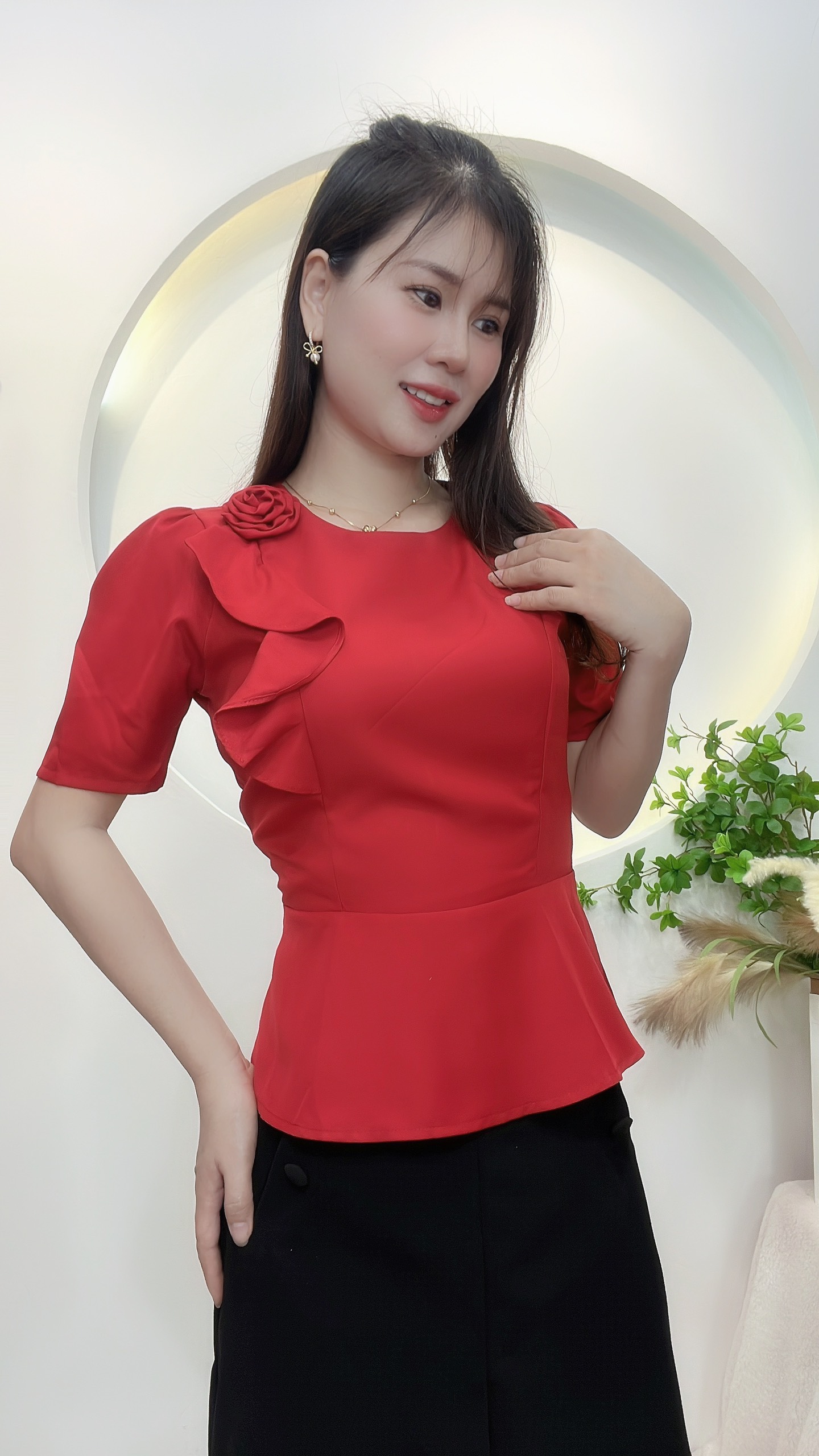 ÁO PEPLUM CÔNG SỞ KẾT HOA SANG TRỌNG