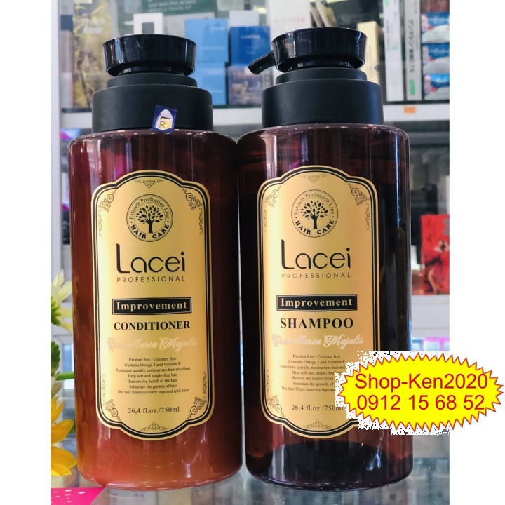 Cặp dầu gội & xả Lacei Improvement 750ml x2