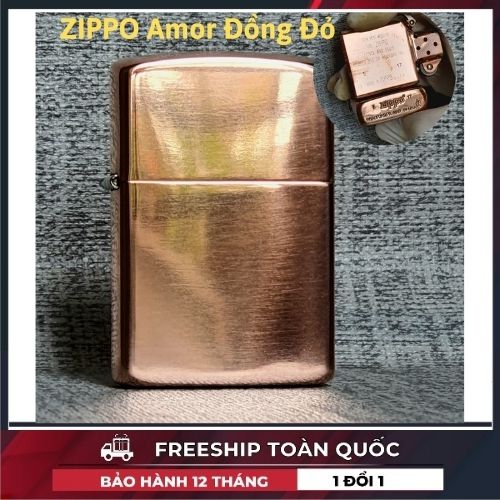 Bật Lửa Zippo Armor Đồng Đỏ Nguyên Khối Vỏ Dày ( Tặng Xăng Mini + Đá Bấc ) bảo hành 12 tháng.