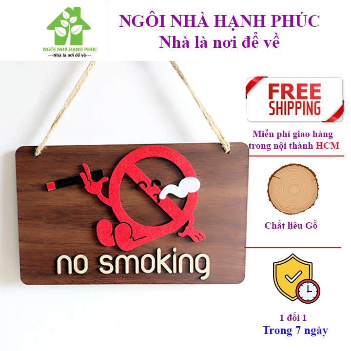 Bảng gỗ decor trang trí shop 🚀no smoking🚀
