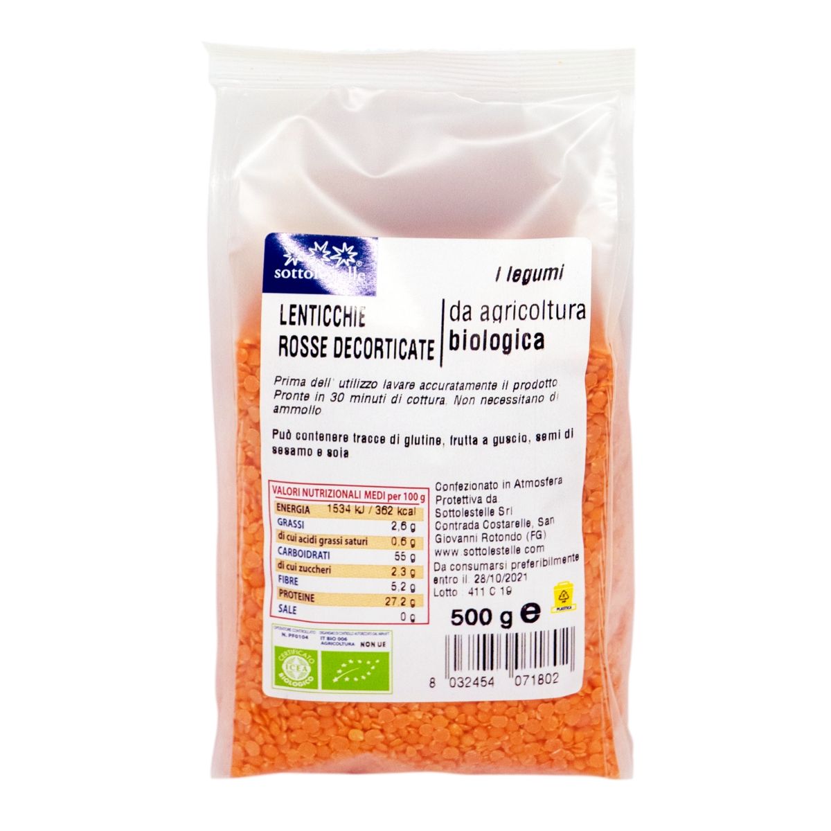 [HCM]Đậu lăng đỏ hữu cơ Sotto 500g