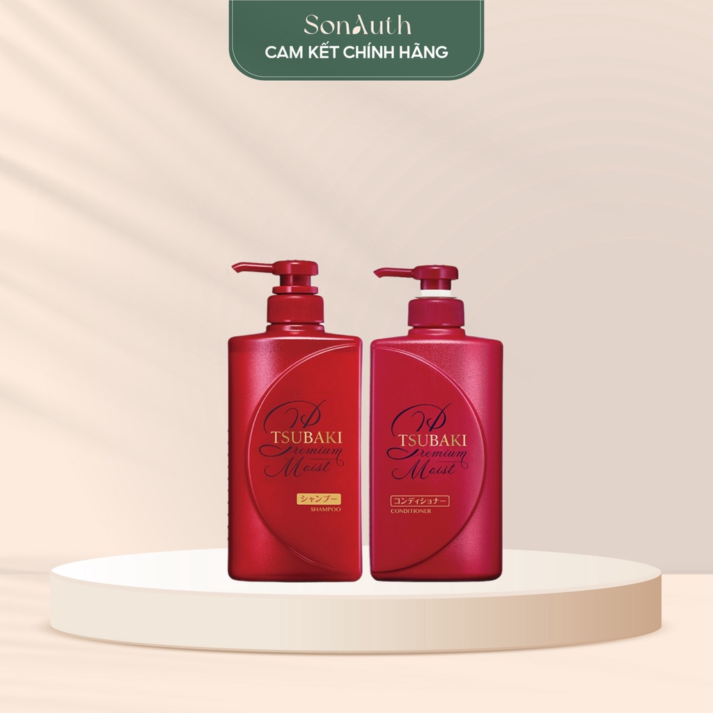 Bộ gội xả Tsubaki Premium Moist 490ml