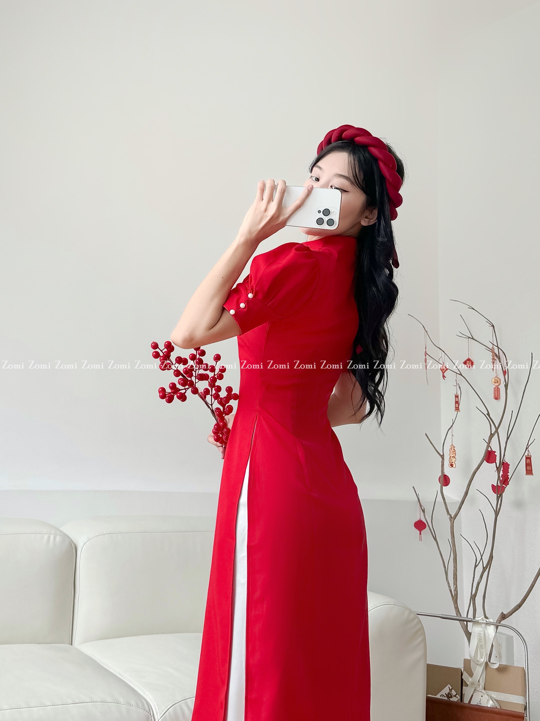 Set áo dài cách tân đính ngọc