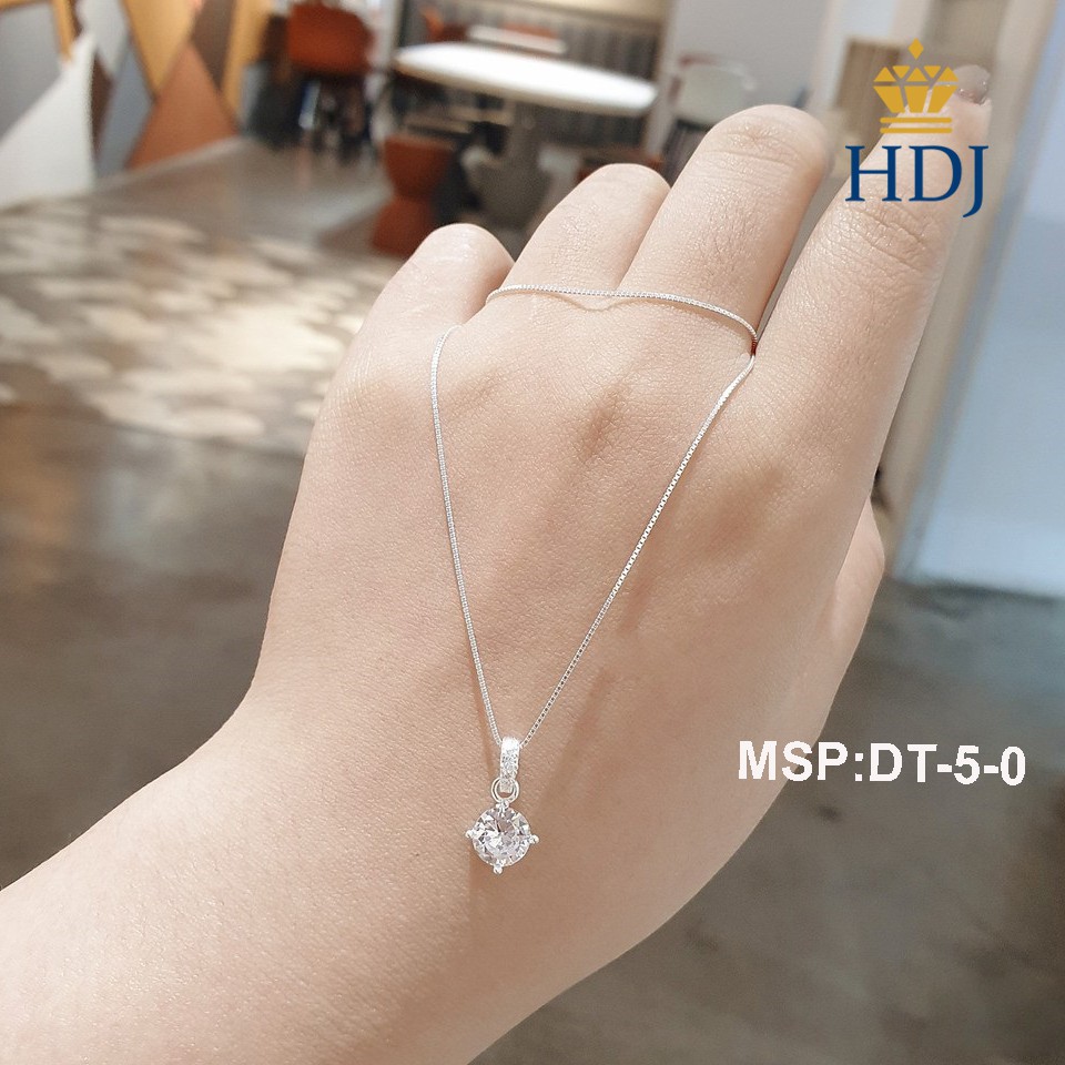 [Hot] Dây chuyền nữ Bạc Ý 925 mặt đá nhỏ trẻ trung trang sức  HDJ mã DT-5-0