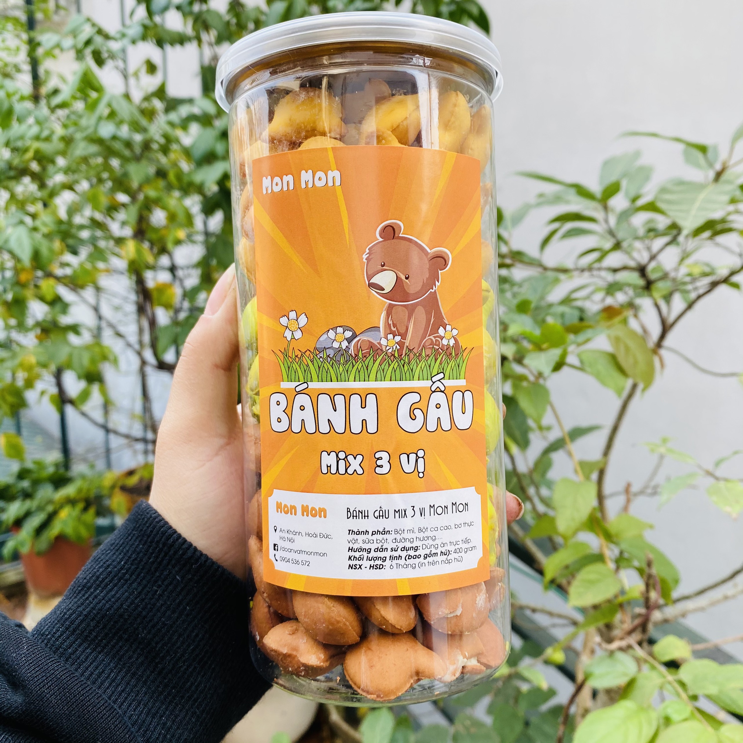 BÁNH GẤU MIX 3 VỊ - 400gr - MONMON FOOD