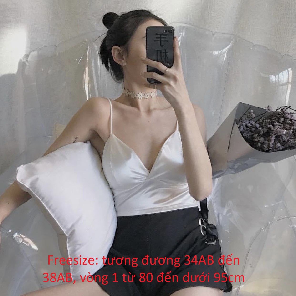 Áo Bra Satin Phi Lụa 2 Dây Sexy