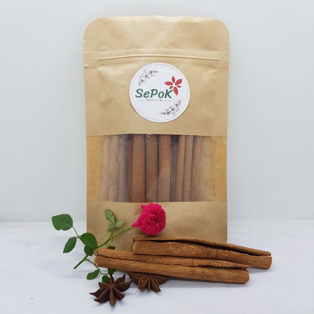 Quế thanh khô cạo vỏ 100g - Sepok - Quế thanh thơm lừng.