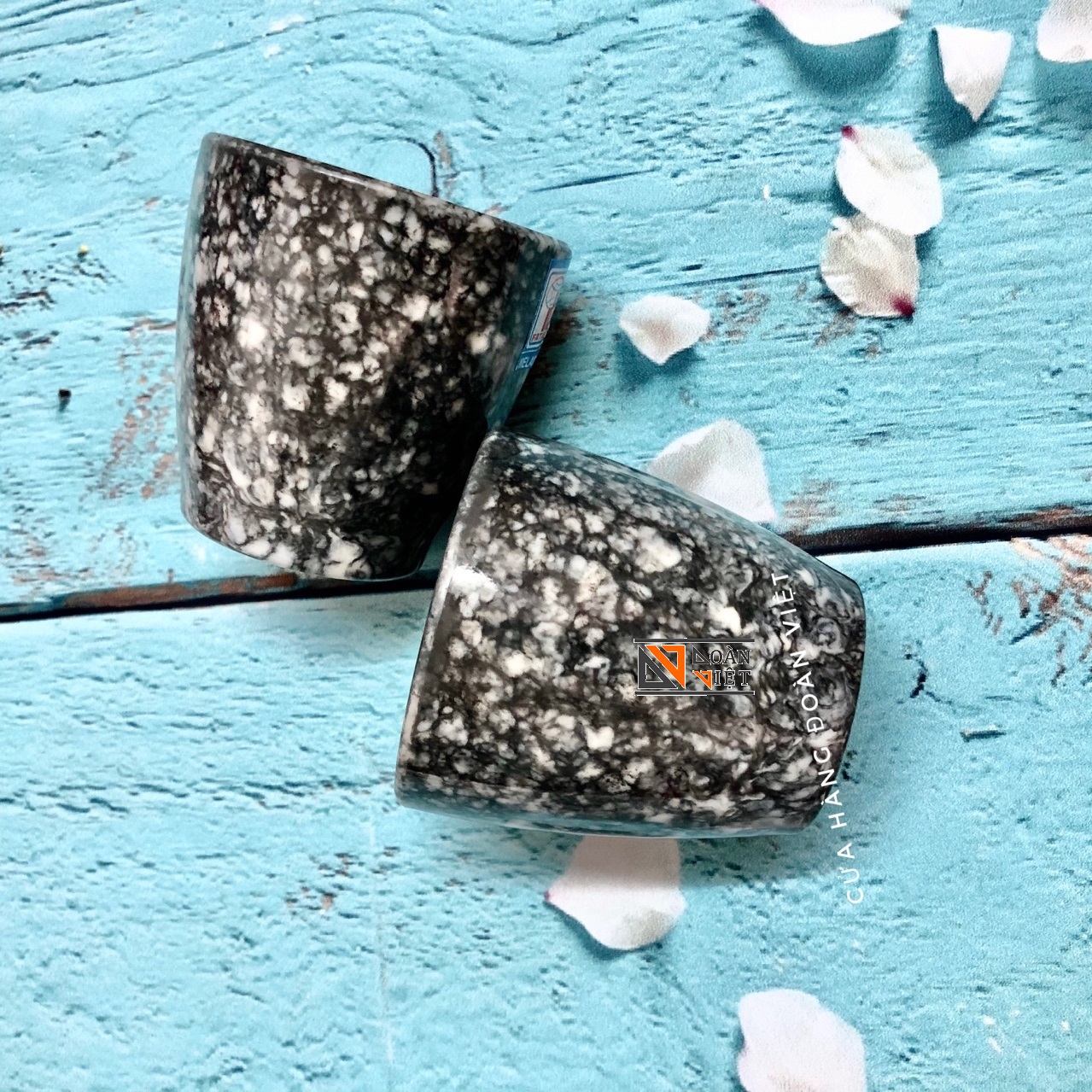 Ly, Cốc Melamine Vân Đá 7 *7cm - Combo 2 Ly