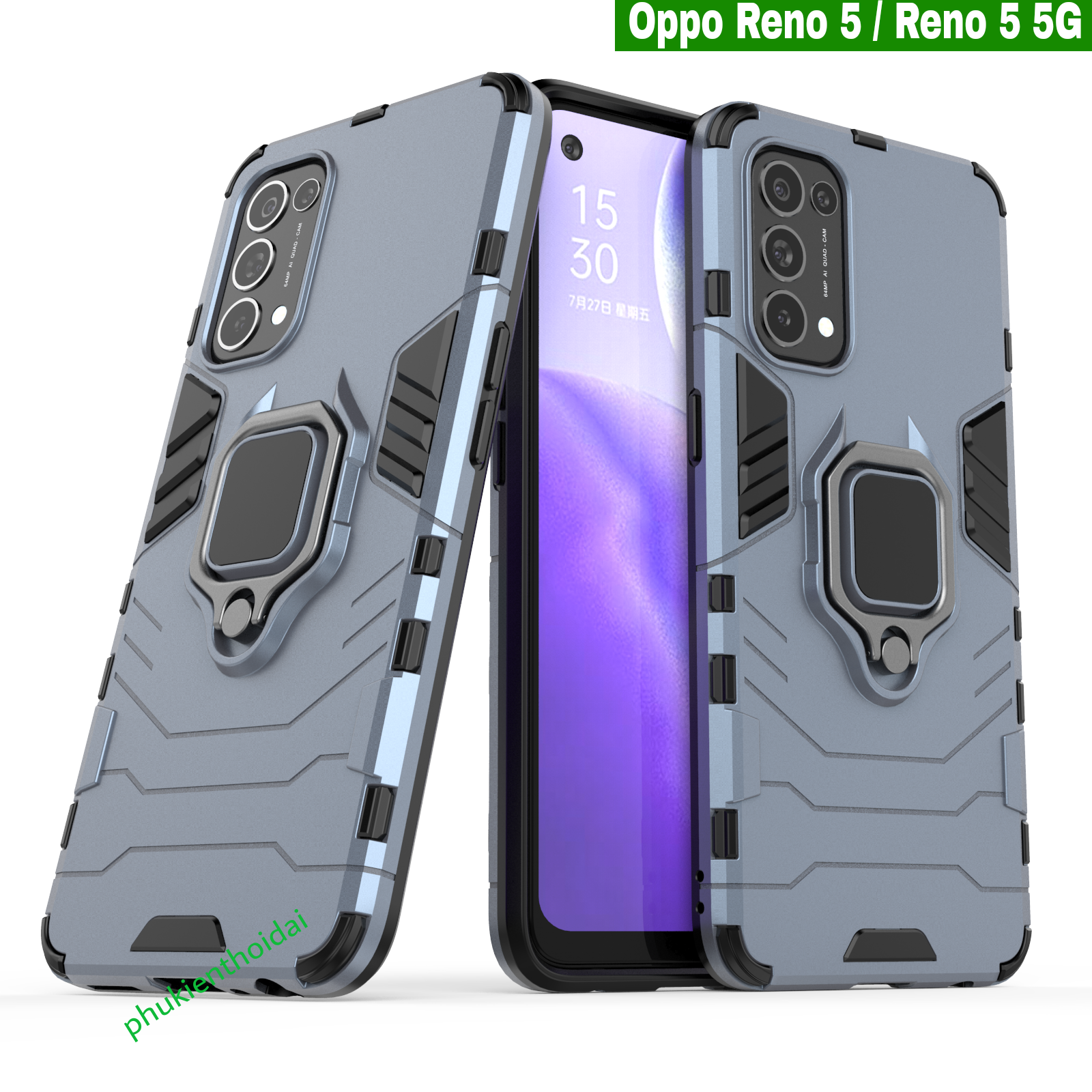 Ốp lưng Oppo Reno 5 / Reno 5G chống sốc Iron Man Iring giá đỡ mặt lưng kiêm nhẫn hút ô tô cao cấp