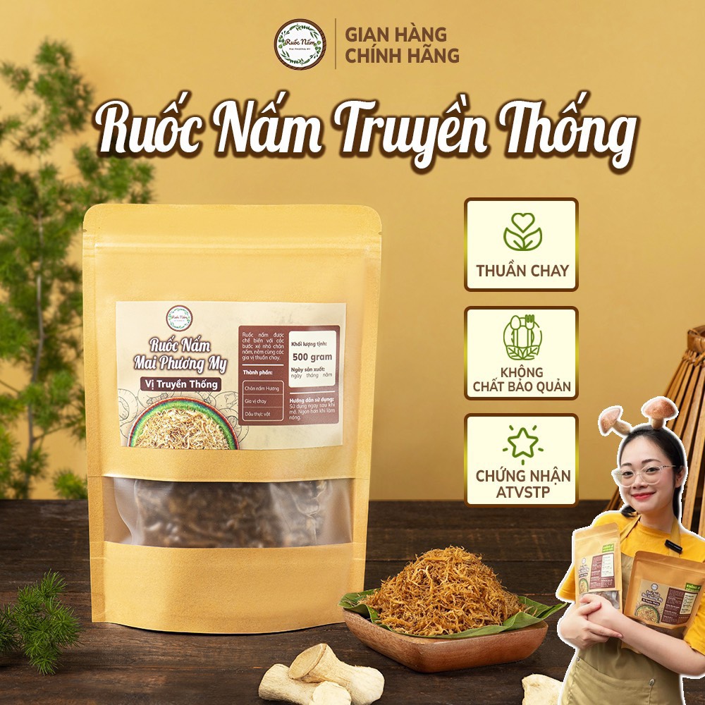 500g Ruốc nấm hương Đà Lạt vị truyền thống giàu đạm, ngọt ngậy - Ruốc nấm Mai Phương My