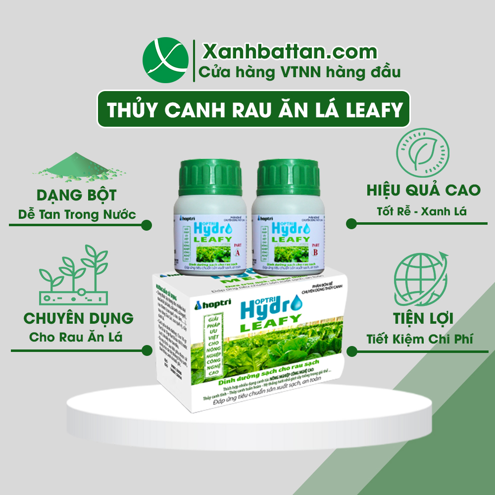 Dung Dịch Thủy Canh Rau Ăn Lá Hydro Leafy 2 Chai AB