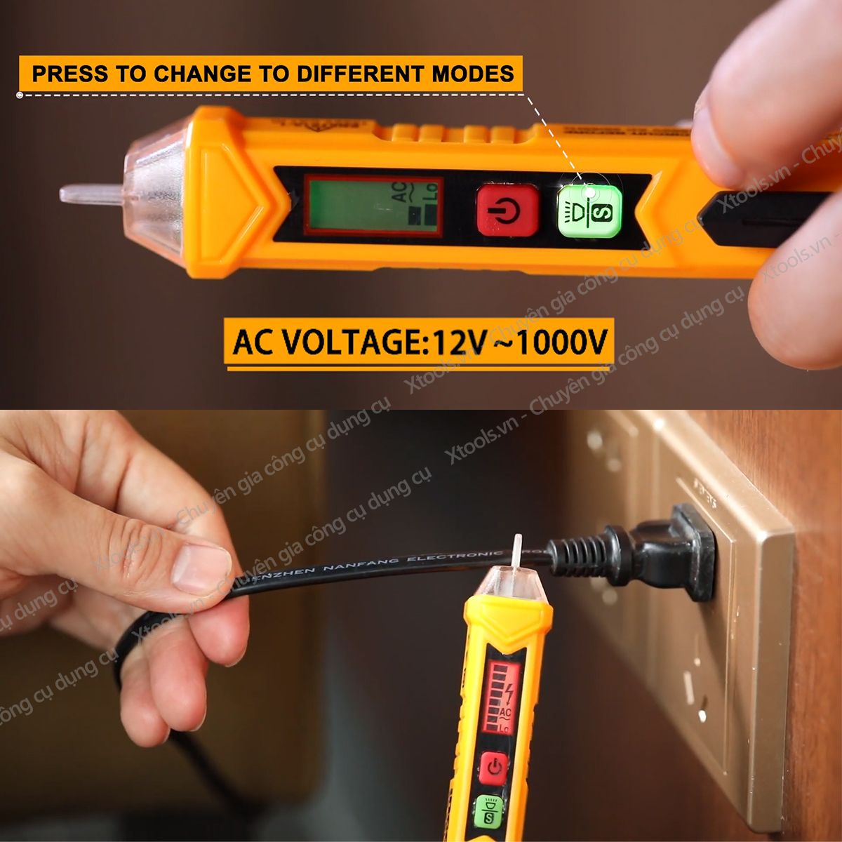 Đầu dò điện áp AC đa năng cao cấp không tiếp xúc dòng điện INGCO VD10002 bút thử điện kỹ thuật số đa năng 1000v