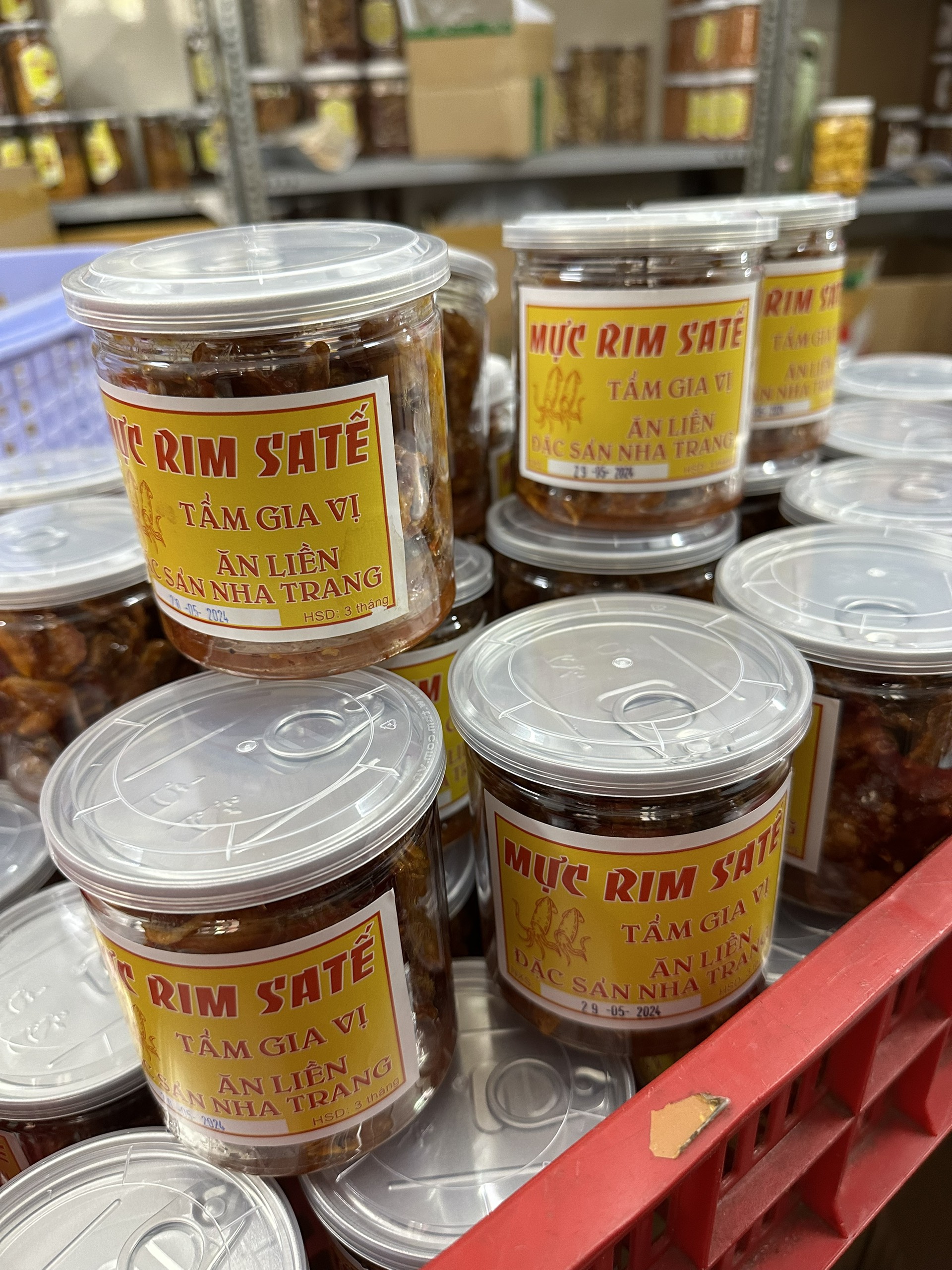 [ Combo 2 Hũ ] Mực Rim Me + Mực rim sa tế  ( mỗi hũ 200gram )
