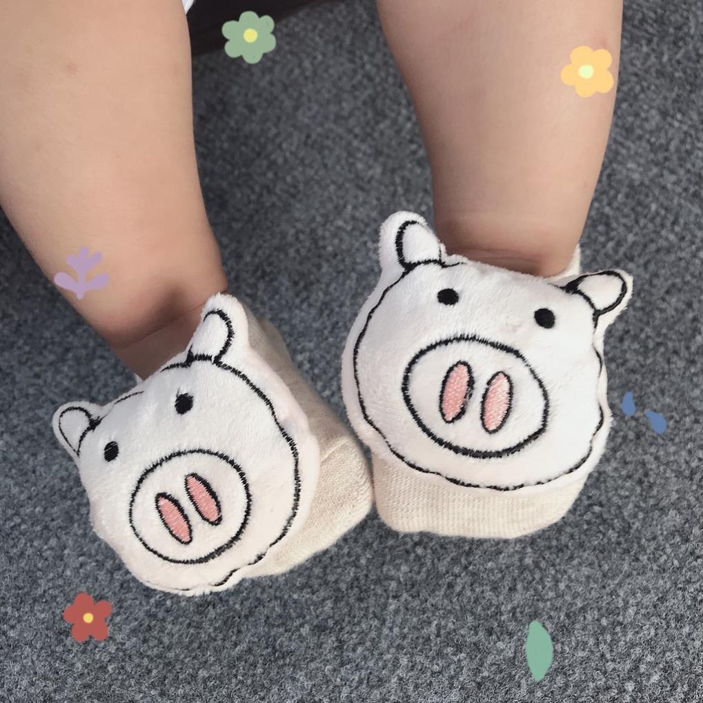 COMBO 3 Đôi Vớ tất hình thú 3D chống trượt cho bé (size S, M)