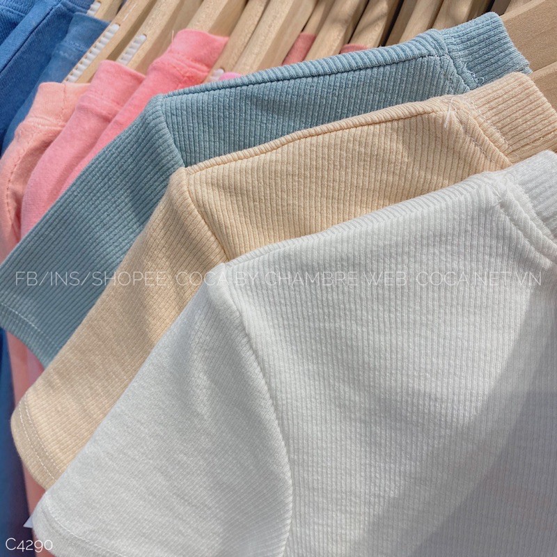 [C4290] Áo croptop thun gân ôm body nhiều màu (Có sẵn/ảnh thật)