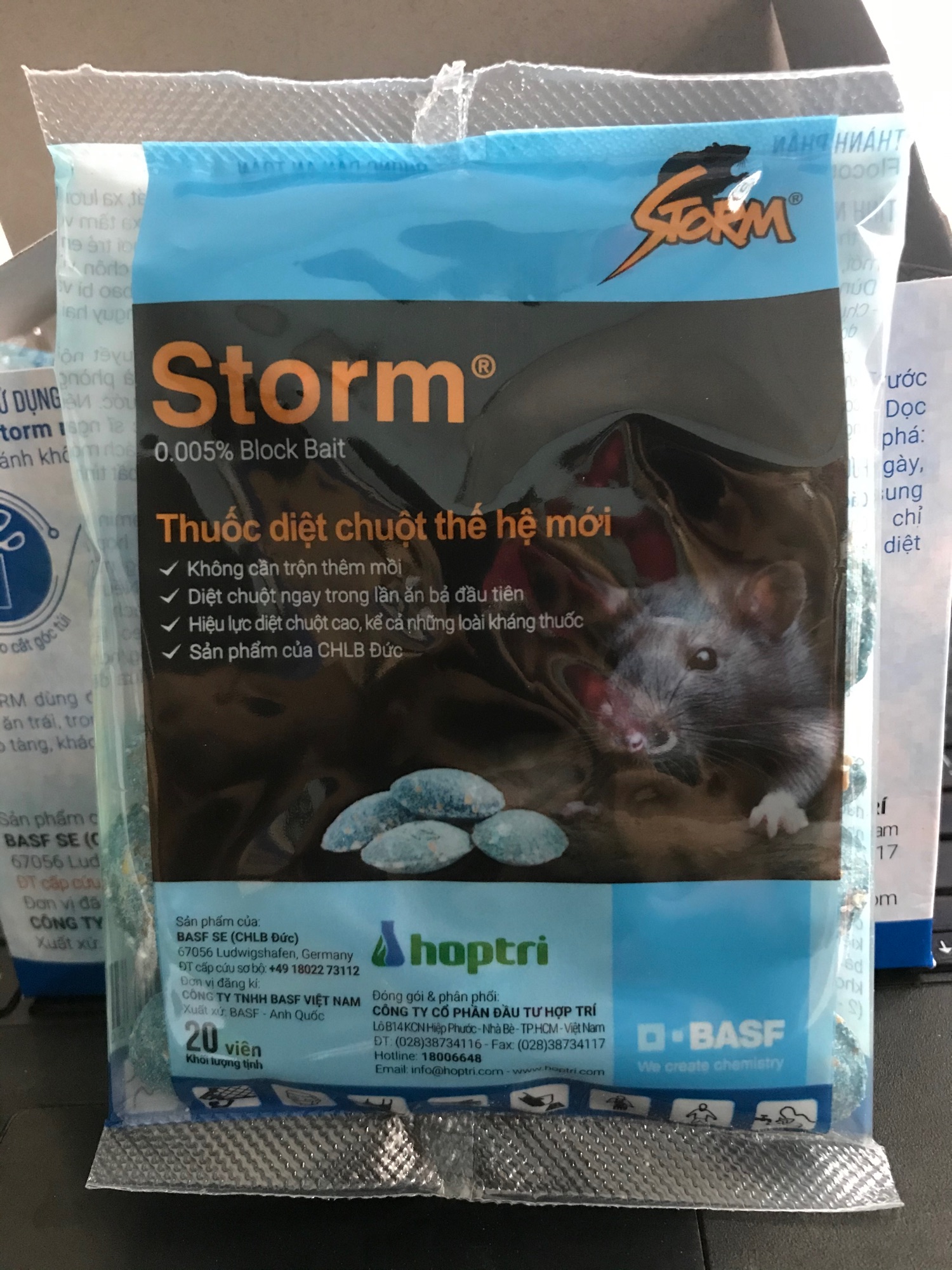 Diệt chuột Storm Hợp trí Combo 10 gói 20 viên
