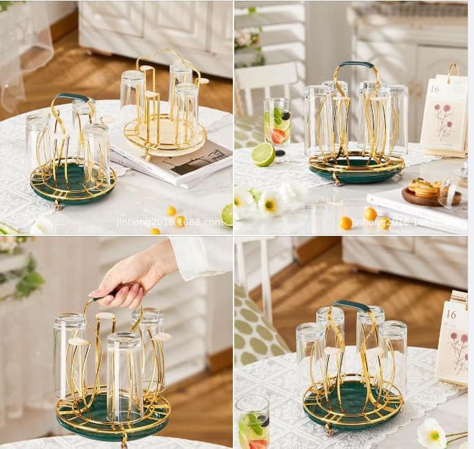 GIÁ ÚP CỐC TRÒN INOX MẠ VÀNG