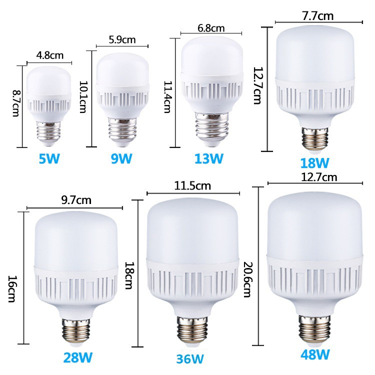 Bóng đèn led trụ 5, 9, 13, 18, 28, 36w