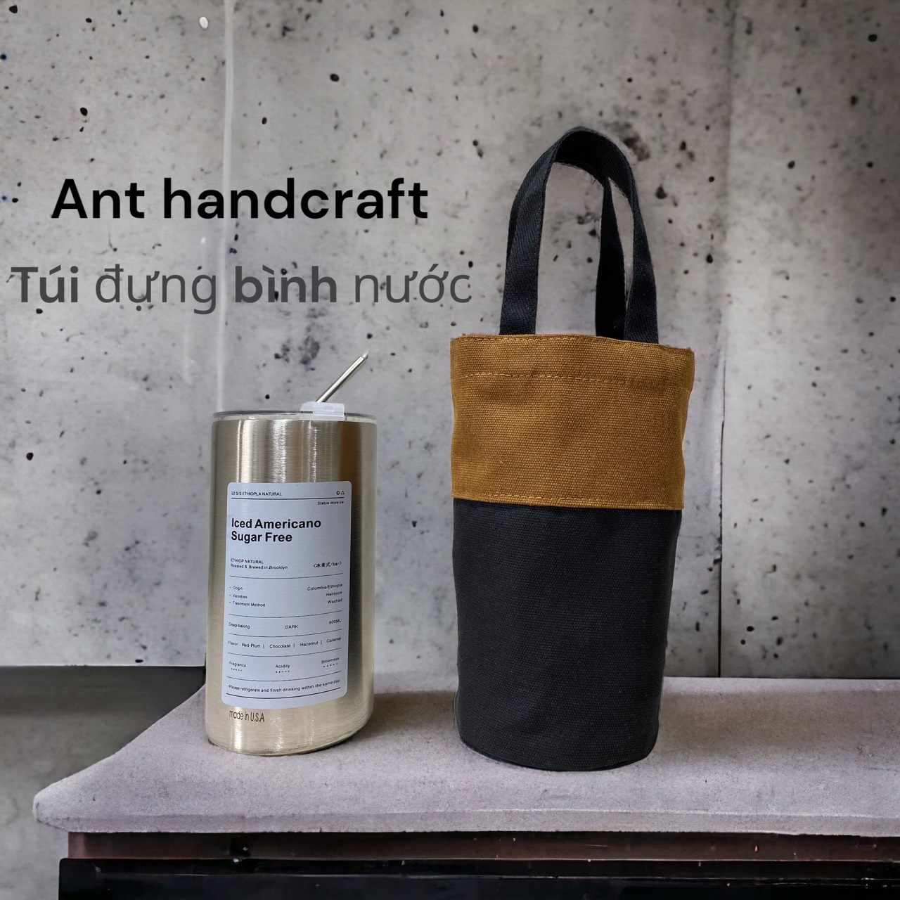 Túi vải Canvas đựng bình giữ nhiệt