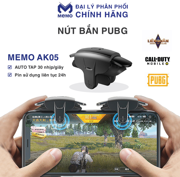 Nút Bắn PUBG Mobile Memo AK05 AUTO TAP siêu nhanh Nút chơi game auto tap dành cho game FPS Freefire, COD