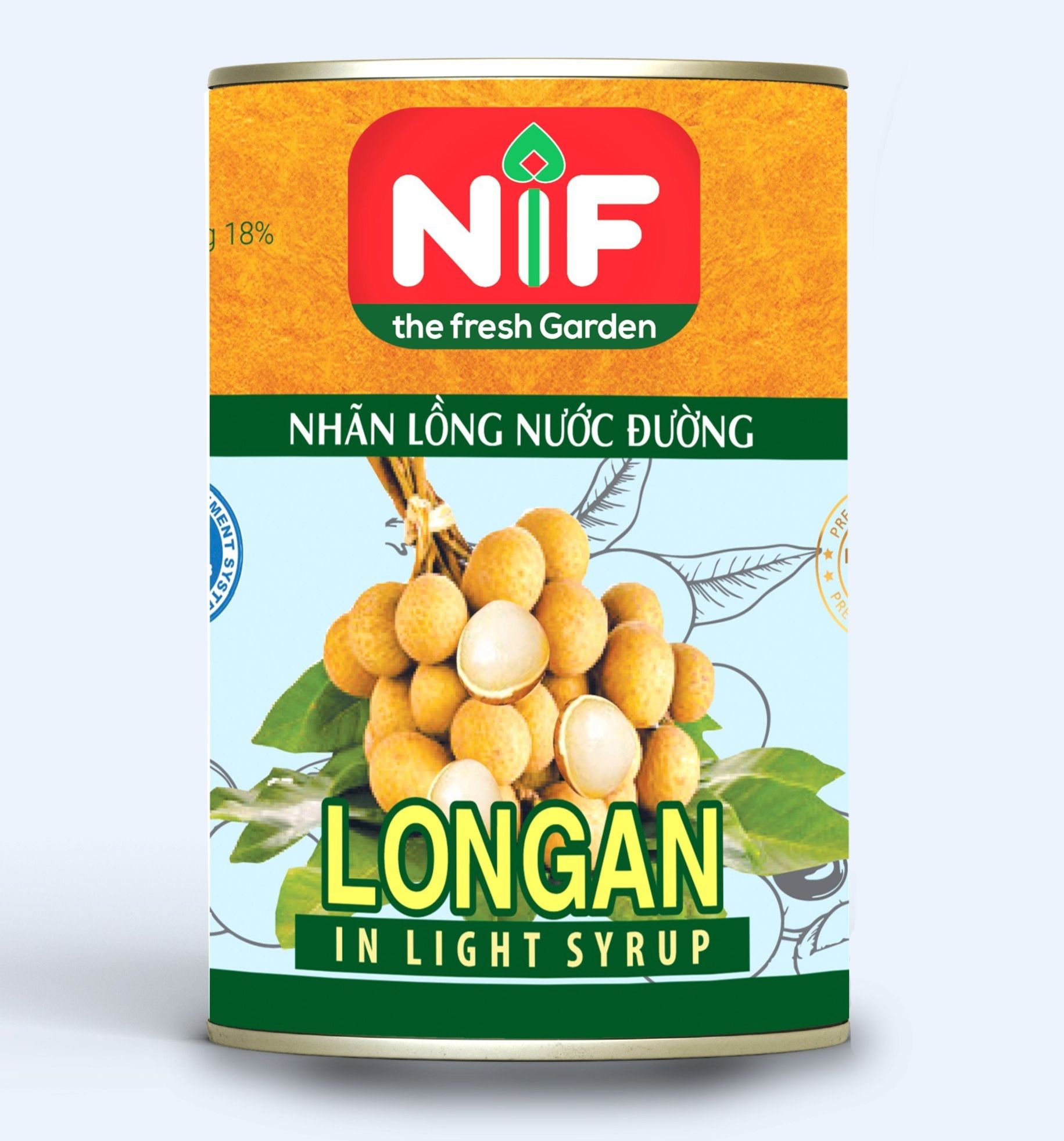 Nhãn ngâm nước đường Nif đóng lon 560g