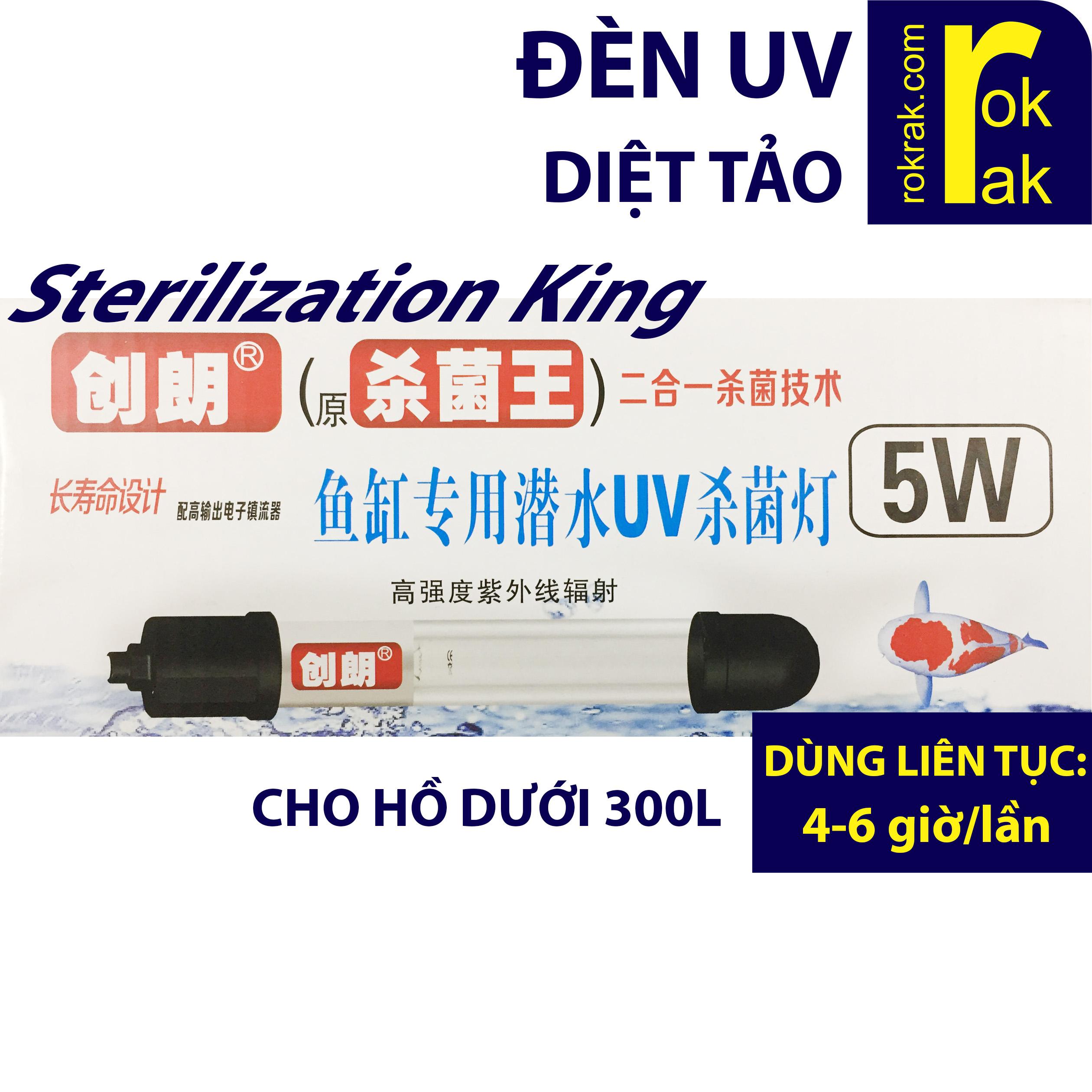 [HCM]Đèn UV 5W Sterilization King diệt tảo cho hồ cá dưới 300L