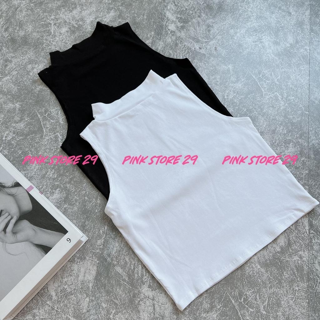 Áo croptop 3 lỗ PINKSTORE29 kiểu cổ lọ dáng ôm A5138