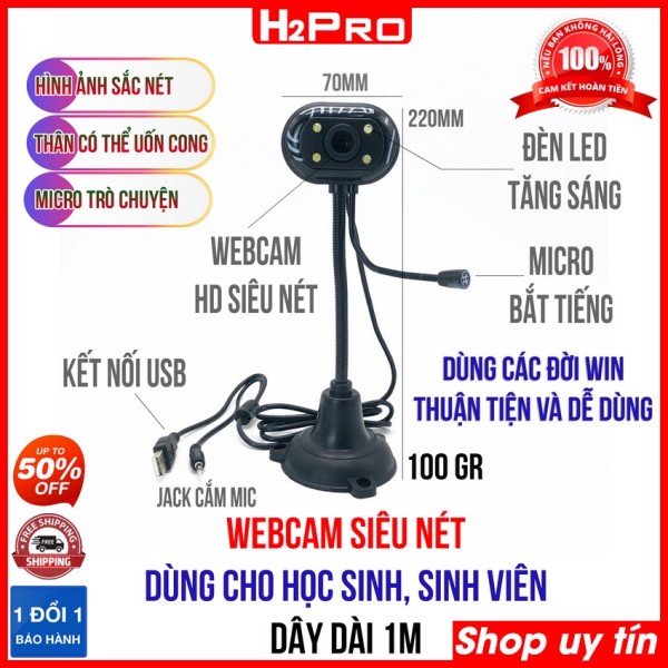 Bảng giá Webcam Chân Cao Có Mic H2Pro chất lượng cao, Webcam giá rẻ cho học sinh, sinh viên Phong Vũ