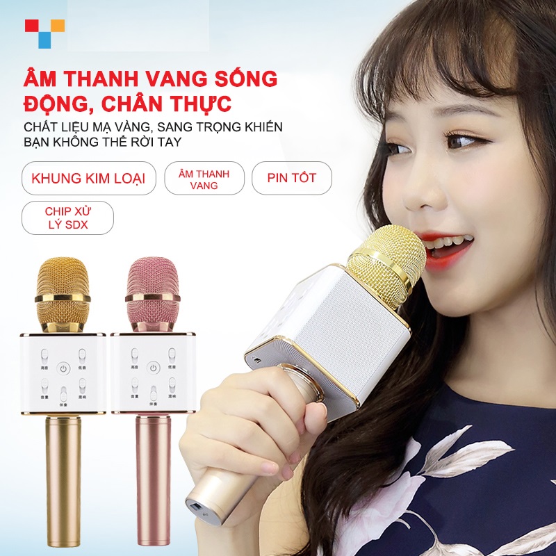 Micro Q7 Micro Bluetooth Karaoke Q7 Có Sạc Dự Phòng Chính Hãng