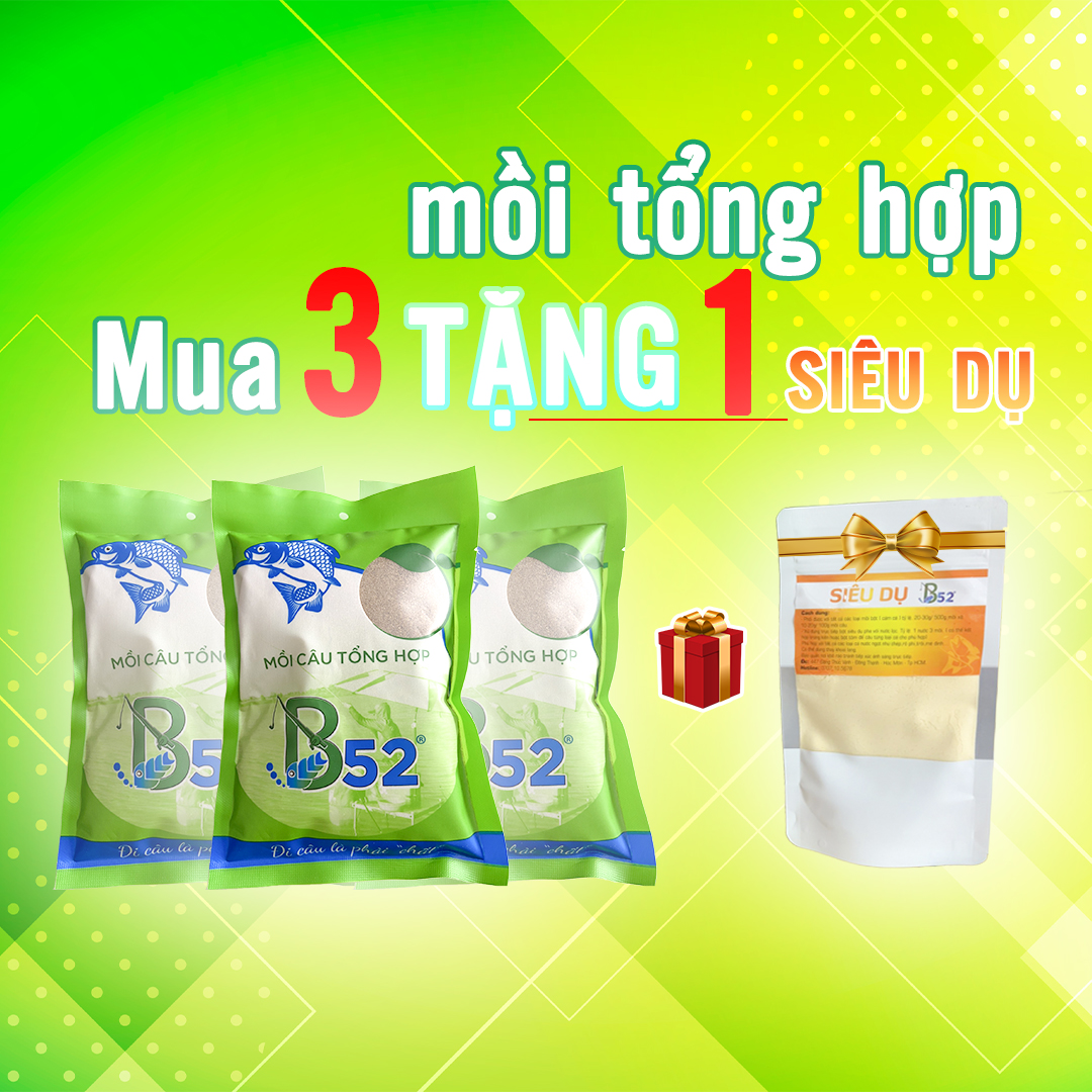 Mua 3 gói mồi câu tổng hợp tặng 1 siêu dụ