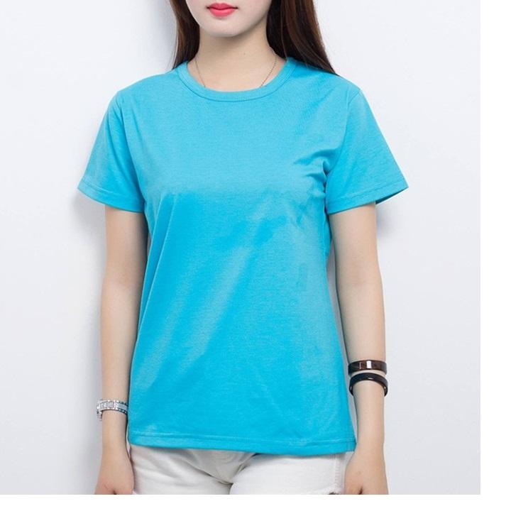 ÁO THUN TRƠN CỔ TRÒN  MÀU XANH NGỌC TAY NGẮN NAM NỮ  7