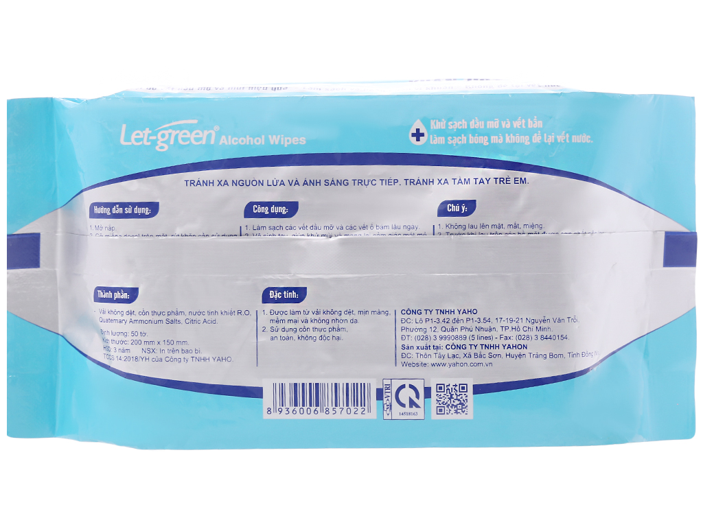 Combo 5 bịch khăn Ướt Cồn Let-Green loại 50 miếng