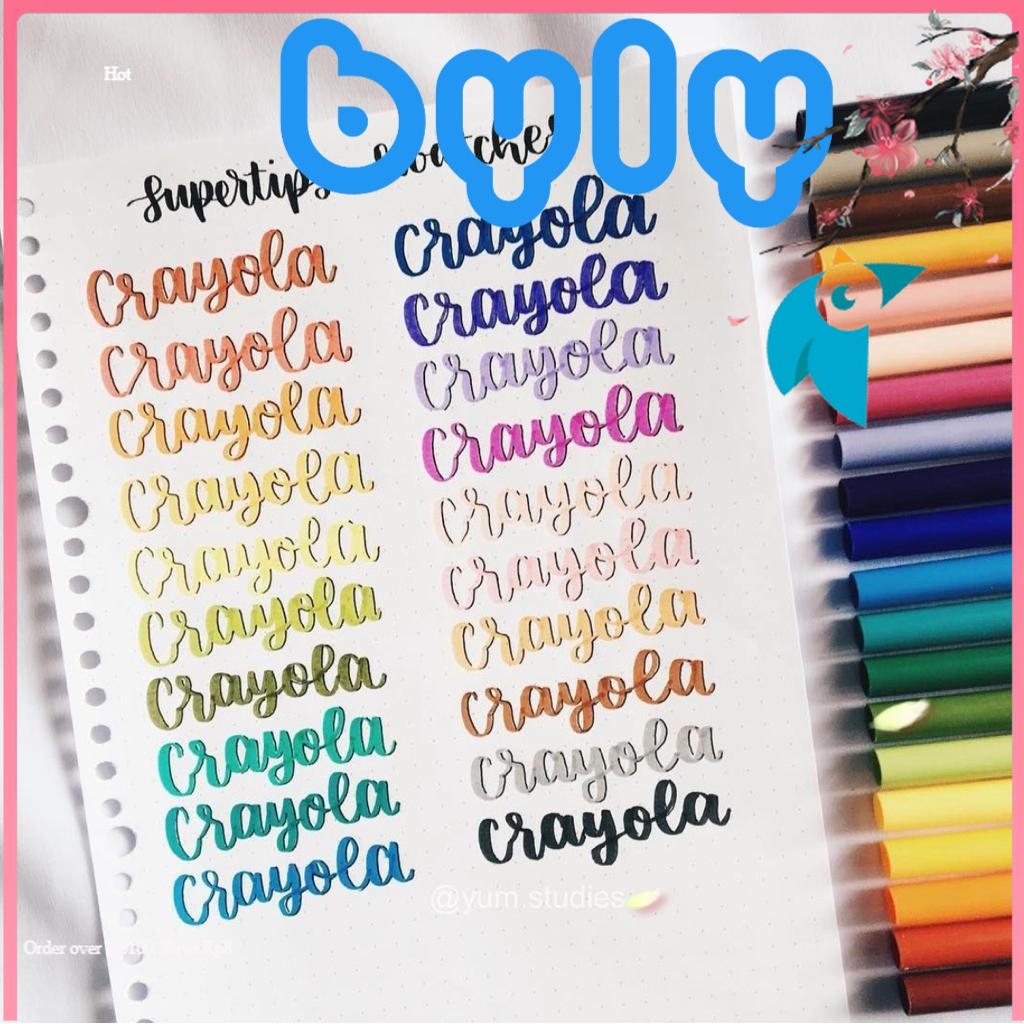 Bút lông màu Fiber Pen Colokit - Crayola Super Tips tô màu viết vẽ thư pháp ngòi brush nét thanh nét đậm